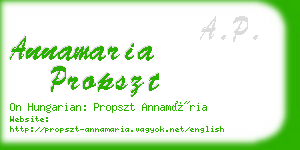 annamaria propszt business card